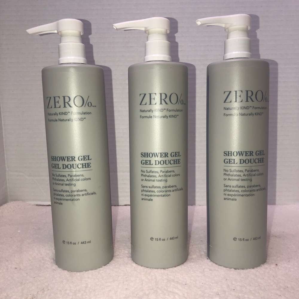 3 Bottles Gilchrist & Soames Zero% SHOWER GEL Made for Hilton Hotels, 15oz Each